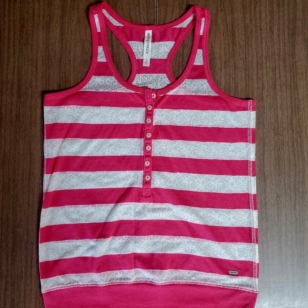 NWOT Pink and White striped tank top from Aeropostale